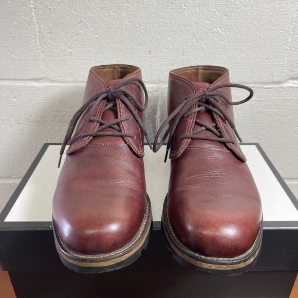L L Bean Chukka Ankle Boots Burgundy Leather Lace up Men\'s‎ Size 11 M main image 6